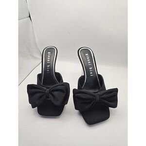 Gianni Bini Black Bow Slide Heels